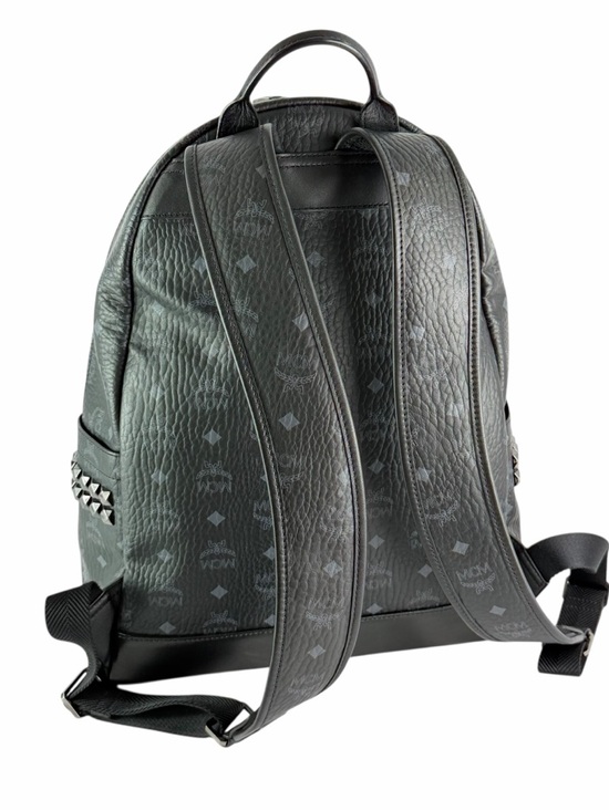 Medium Stark Side Studs Backpack in Visetos Black | MCM ®US MCM Visetos Side Stud Medium Stark Backpack Black Canvas Authenticated